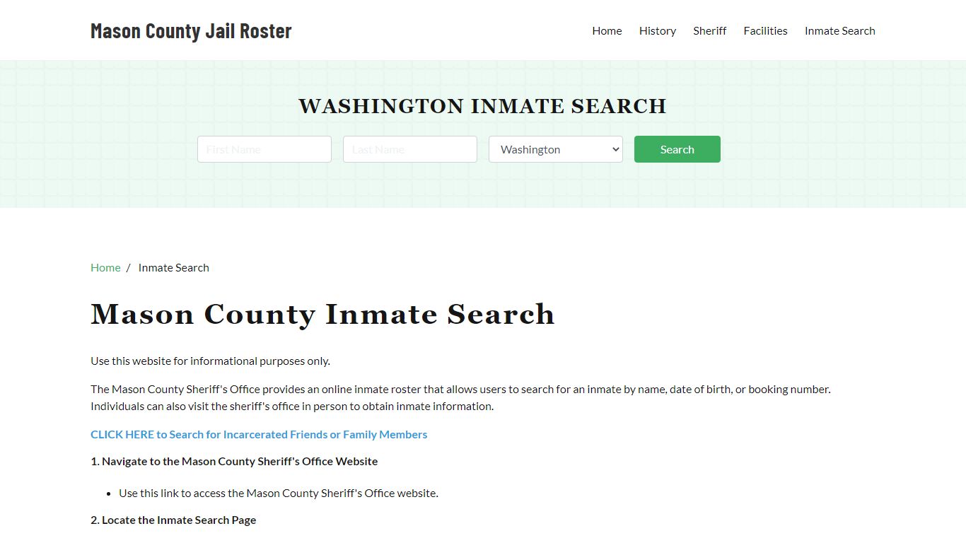 Mason County, WA Detainee Lookup - Mason County Jail Roster