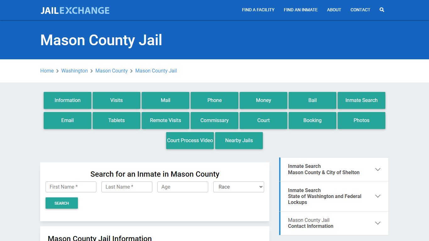 Mason County Jail Roster Lookup, WA, Inmate Search